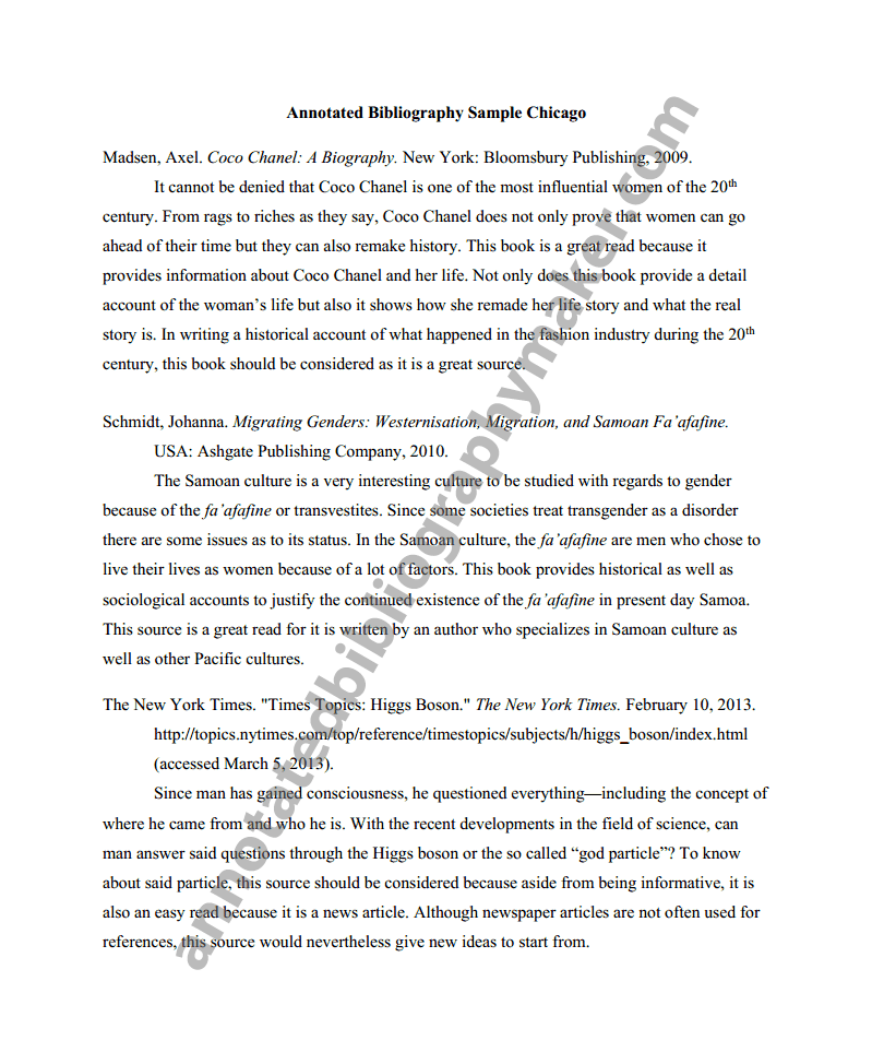 Bibliography essay format example