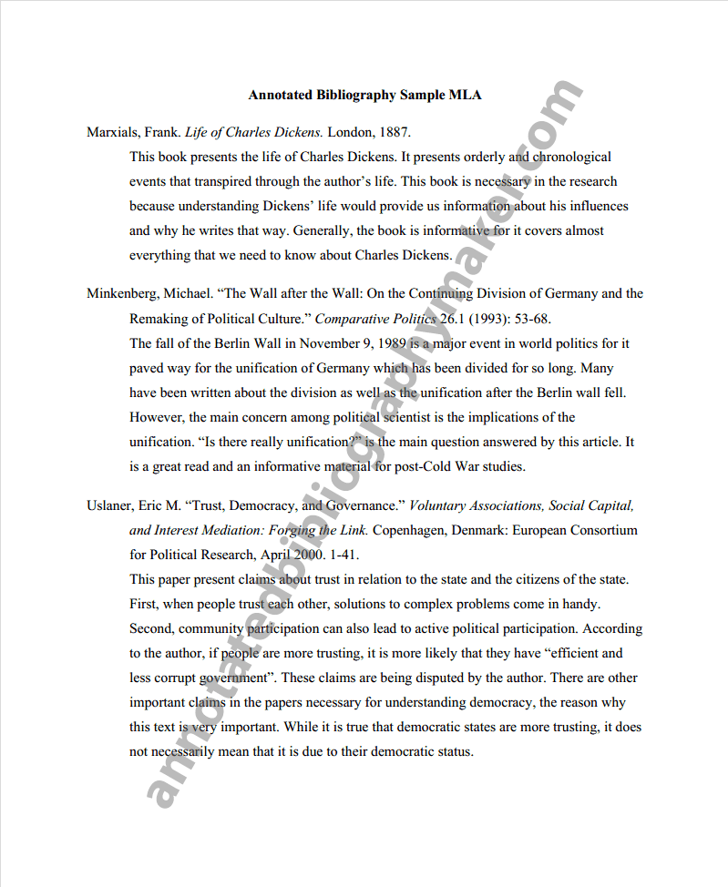 Chicago Style Annotated Bibliography Example