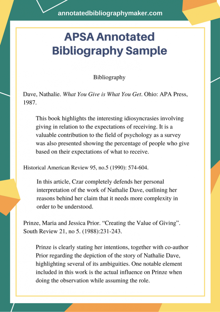 what to do an annotated bibliography on
