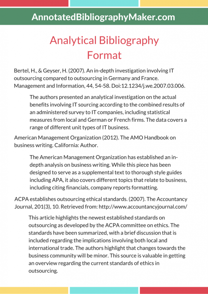 The Best Analytical Bibliography Example and Definition