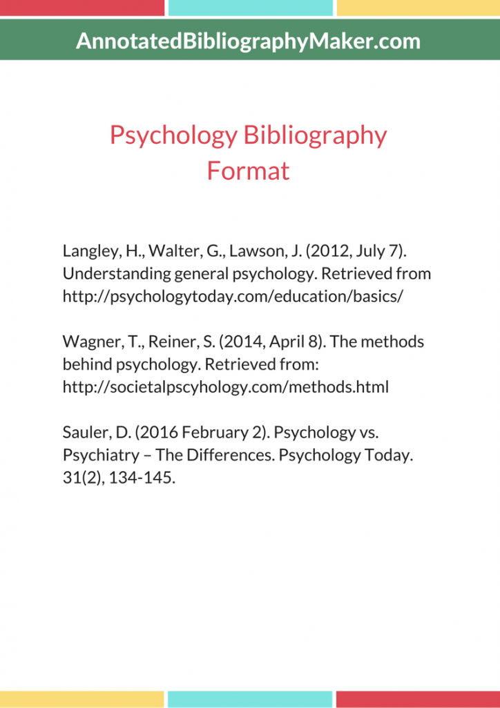 what is an annotated bibliography in psychology