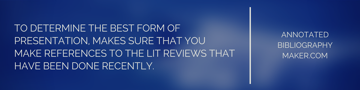 key to a good literature review is