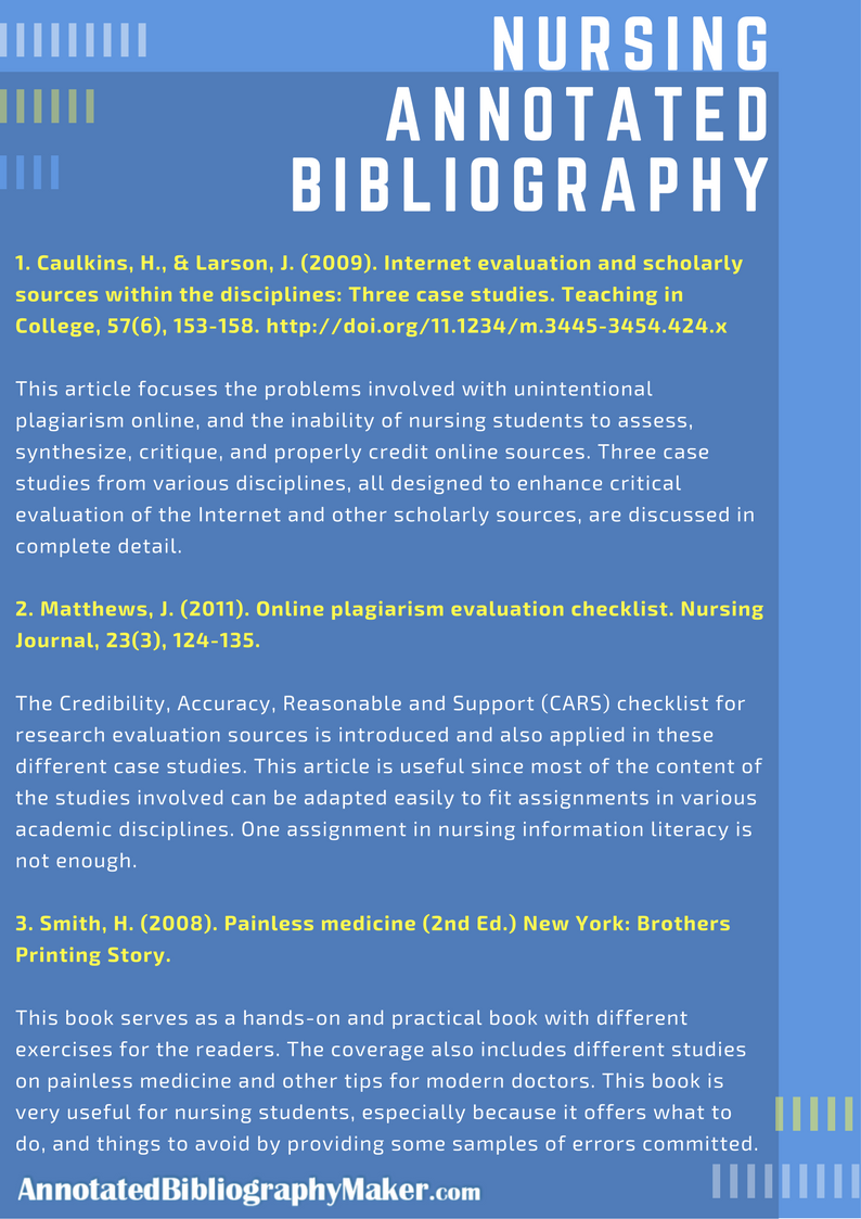 How to write an annotated bibliography for nursing